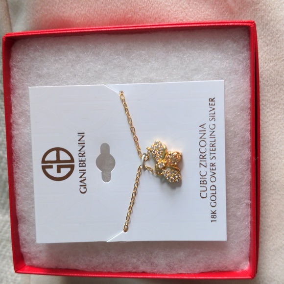 NWT Giani Bernini Gold & Sterling Silver Bee Pendant Necklace,  CZ Sparkle - Picture 1 of 8